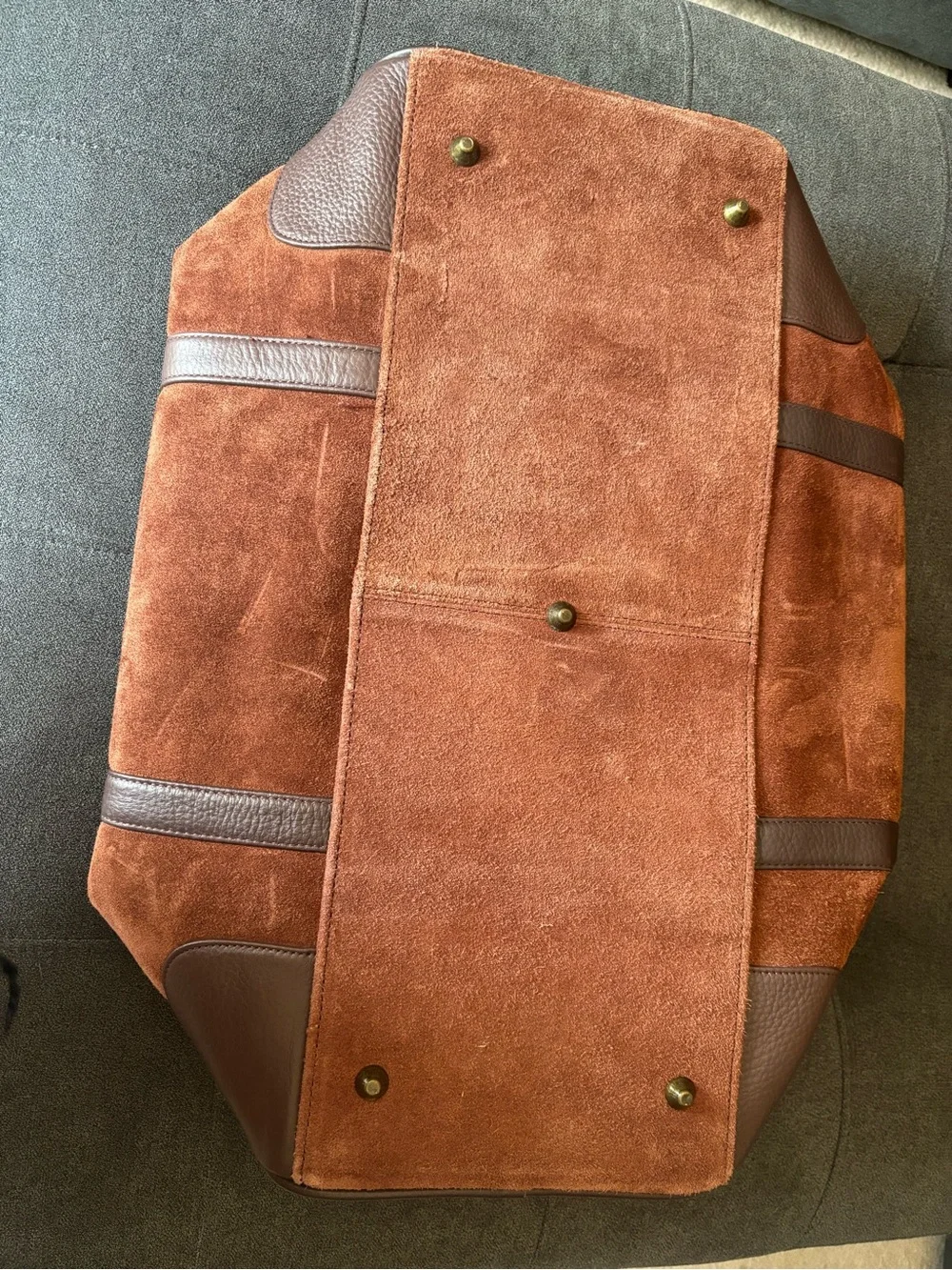 Rare New Vintage Marlboro 2003 Guts Grit Gear Brown Suede Leather Duffle 20x10”